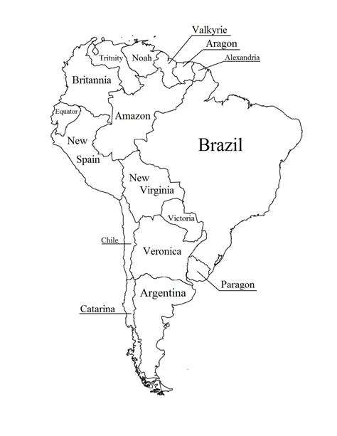 Map of South America Blank